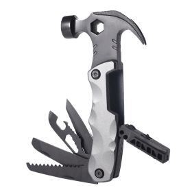 Multifunctional Survival Tools Foldable Outdoor Tool Hammer (Color: Grey, Type: Nail Hammer)